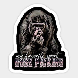 Gorilla Nose Picking Sticker